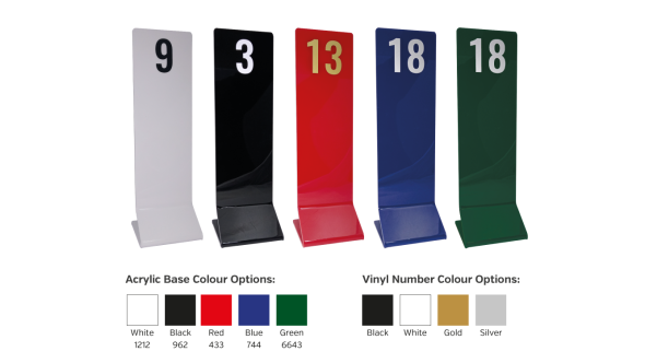 The Tiberius Range - Function Room Table Numbers - Colour Options-White