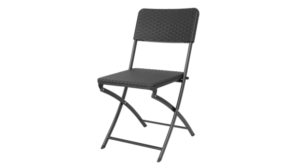Bolero Bolero Rattan Folding Chairs Black (2 Pack) HS559