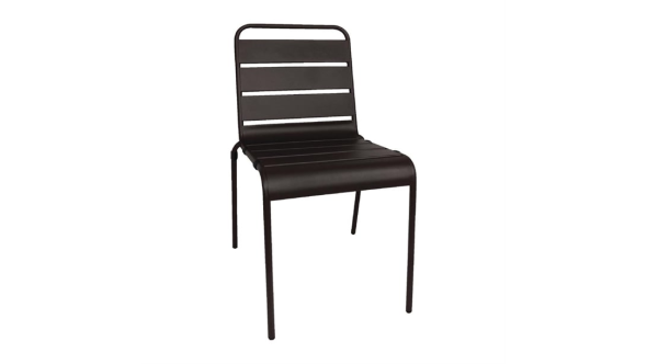 Bolero Bolero Amalfi Slatted Steel Side Chairs Black (4 Pack) CS728