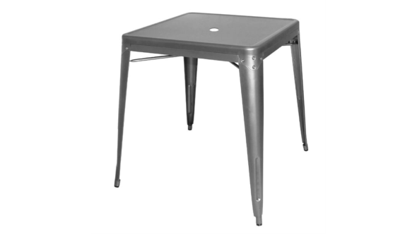 Bolero Bolero Bistro Square Steel Table Gun Metal 668mm DM904