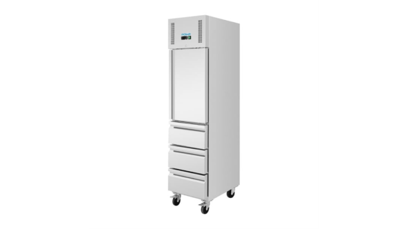 Polar G-Series Single Door & 3 Drawer Slimline GN Cabinet Refrigerator