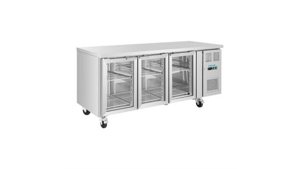 Polar U-Series 3 Door Counter with Glass Doors