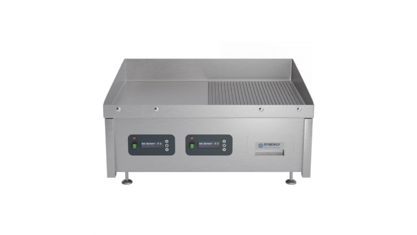 Synergy GRID900E-SR Electric Griddle with Semi Ribbed Mild Steel Top & Garnish Rail