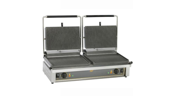 Roller Grill DOUBLE PANINI R Large Double -  Ribbed Top and Base Plates Contact Grill