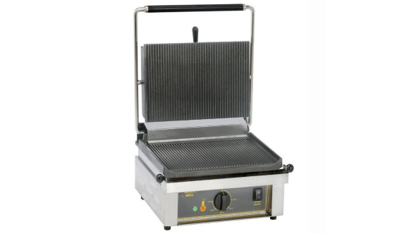 Roller Grill PANINI R Large Single - Ribbed Top & Base Plates Contact Grill