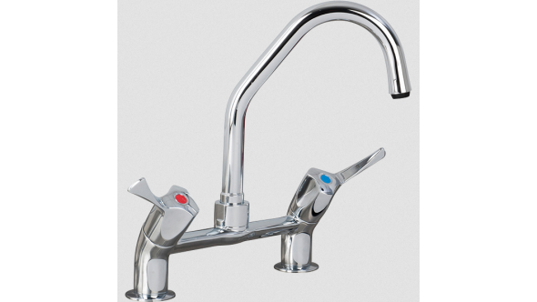 AquaTechnix LEVER operated faucet TX-B-30 base with 150mm swivel spout. H: 254mm