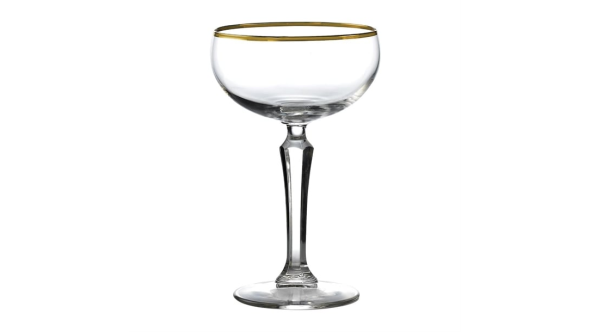 Onis Speakeasy Gold Rim Cocktail/Champagne Glasses 235ml (6 Pack) 77-00-254