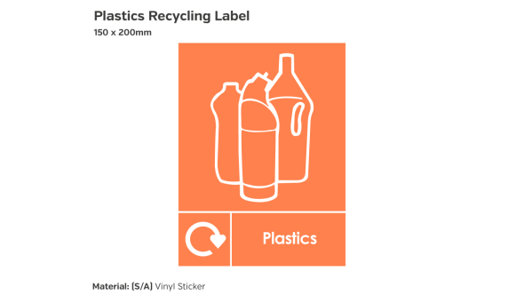 Plastics Only Waste Recycling Label - Vinyl Sticker