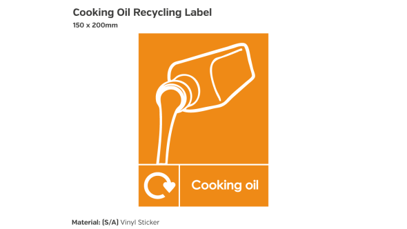 Cooking Oil Recycling Label - Vinyl Sticker