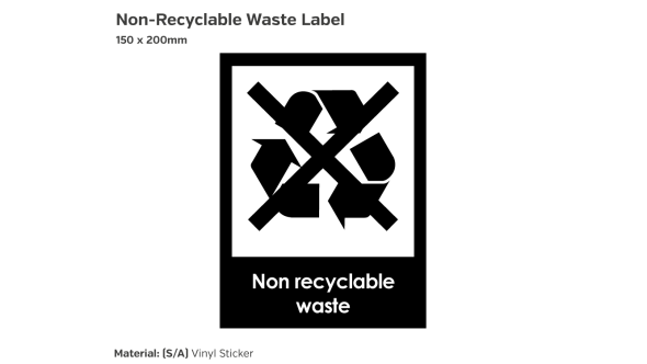 Non Recyclable Waste Label - Vinyl Sticker