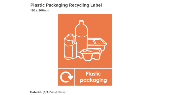 Plastic Packaging Recycling Label - Vinyl Sticker