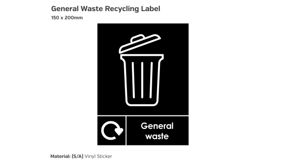 General Waste Recycling Label - Vinyl Sticker