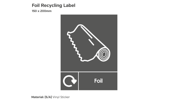 Foil Recycling Label - Vinyl Sticker