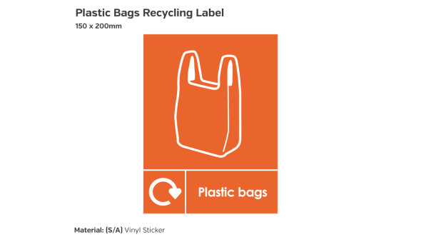 Plastic Bags Recycling Label - Vinyl Sticker
