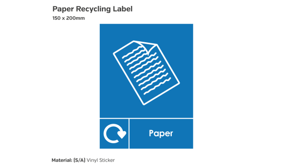 Paper Recycling Label - Vinyl Sticker