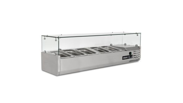 Blizzard TOP1200-14CR 1.2m Glass Canopy 1/4 Gastronorm Prep Top 
