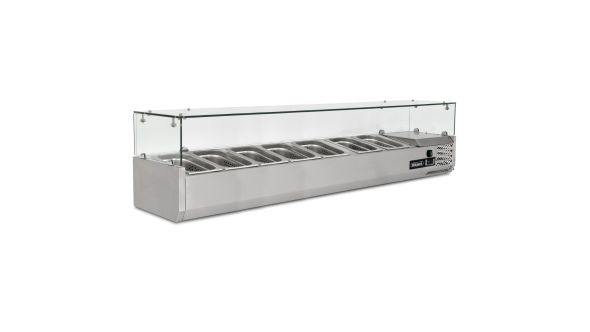 Blizzard TOP1500-14CR 1.5m Glass Canopy 1/4 Gastronorm Prep Top 