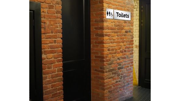 Small Toilets Door Sign with Symbols Pack