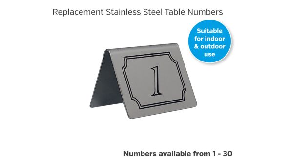 Replacement Stainless Steel Table Top Table Numbers