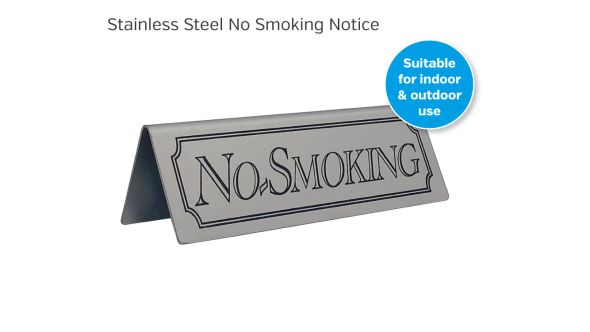 Stainless Steel No Smoking Table Notice