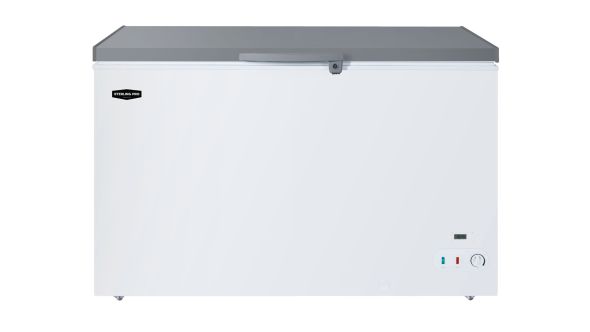 Sterling Pro Cobus SP350CFSS Stainless Steel Lid Chest Freezer, 350 Litres