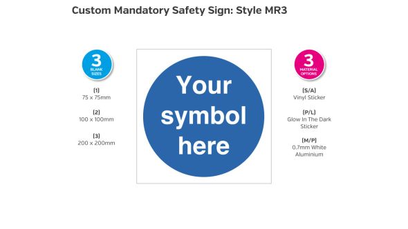 Custom made Mandatory Safety Sign - Style MR3