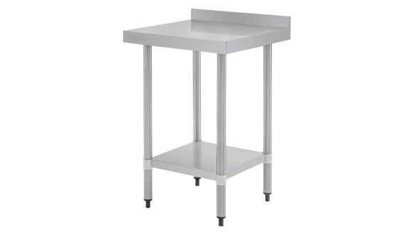Vogue Stainless Steel Prep Table with Upstand 600mm