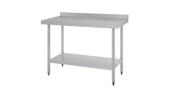 Vogue Stainless Steel Prep Table with Upstand 1200mm