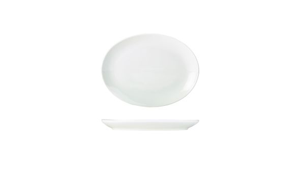 Genware Porcelain Oval Plate 25.4cm/ 10"