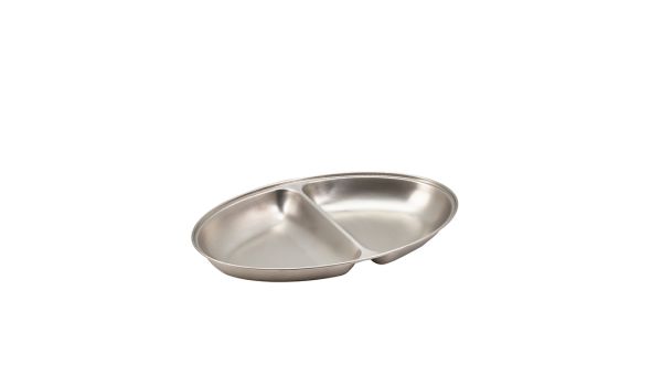 GenWare Stainless Steel Two Division Oval Vegetable Dish 35cm/ 14"
