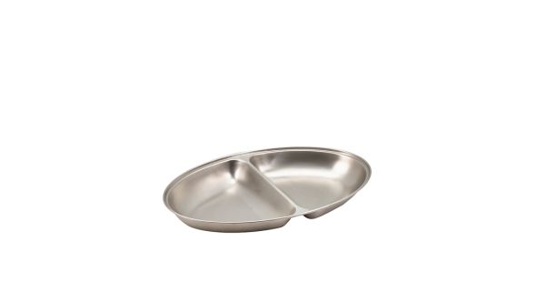 GenWare Stainless Steel Two Division Oval Vegetable Dish 30cm/ 12"