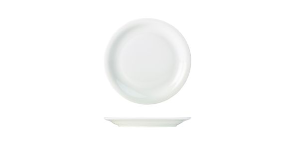 Genware Porcelain Narrow Rim Plate 22cm/ 8.5"