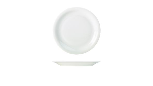 Genware Porcelain Narrow Rim Plate 24cm/ 9.25"