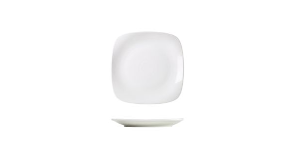 Genware Porcelain Rounded Square Plate 17cm/ 6.5"