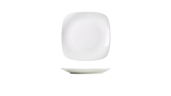 Genware Porcelain Rounded Square Plate 21cm/ 8.25"