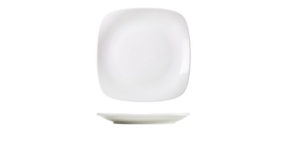 Genware Porcelain Rounded Square Plate 27cm/ 10.5"