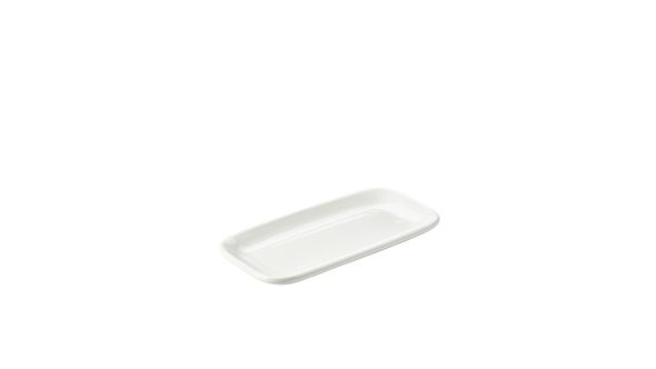 Genware Porcelain Rounded Rectangular Plate 24.5 x 12.5cm/ 9.75 x 5"