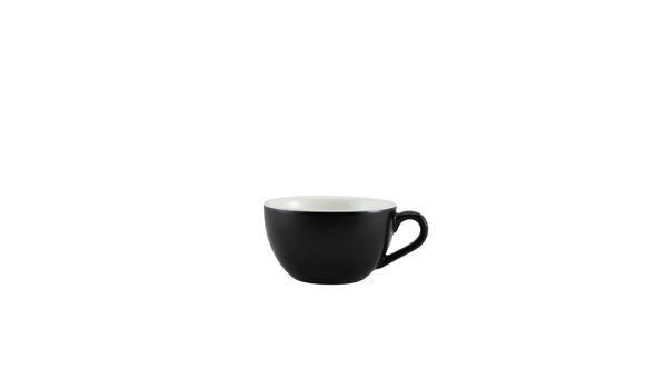 Genware Porcelain Matt Black Bowl Shaped Cup 17.5cl/ 6oz