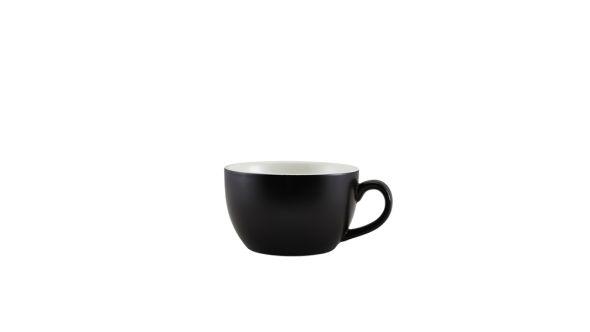 Genware Porcelain Matt Black Bowl Shaped Cup 25cl/ 8.75oz