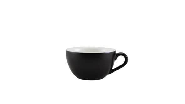 Genware Porcelain Matt Black Bowl Shaped Cup 34cl/ 12oz
