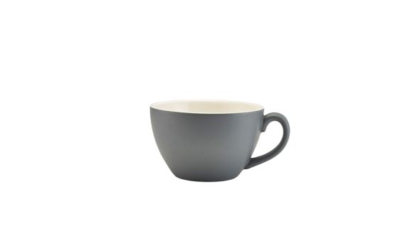 Genware Porcelain Matt Grey Bowl Shaped Cup 34cl/ 12oz