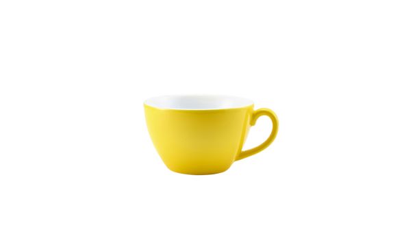 Genware Porcelain Yellow Bowl Shaped Cup 34cl/ 12oz
