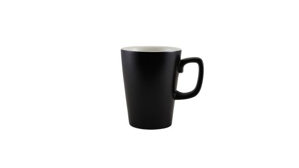 Genware Porcelain Matt Black Latte Mug 34cl/ 12oz