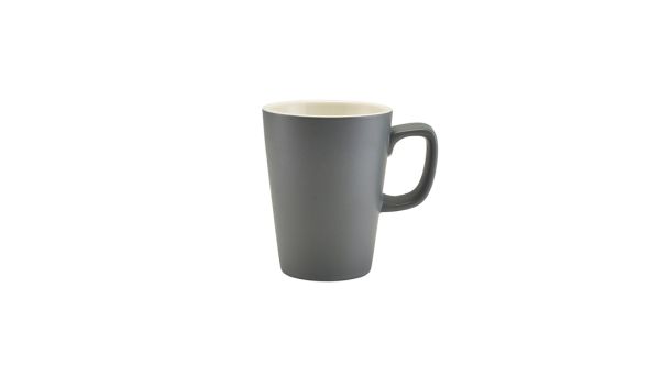 Genware Porcelain Matt Grey Latte Mug 34cl/ 12oz
