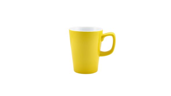 Genware Porcelain Yellow Latte Mug 34cl/ 12oz