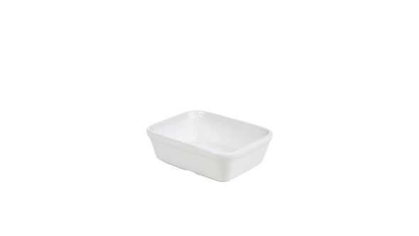 Genware Porcelain Rectangular Pie Dish 15.5x11.5cm/ 6 x 4.5"