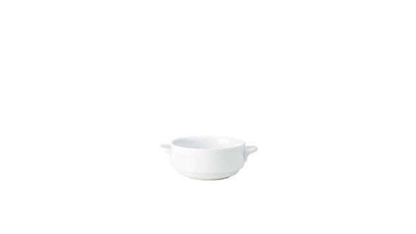 Genware Porcelain Lugged Soup Bowl 25cl/ 8.75oz