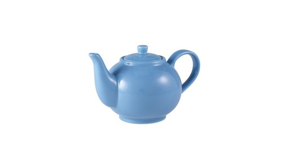 Genware Porcelain Blue Teapot 45cl/ 15.75oz