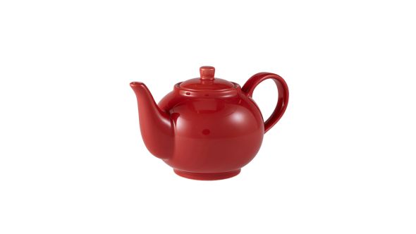 Genware Porcelain Red Teapot 45cl/ 15.75oz