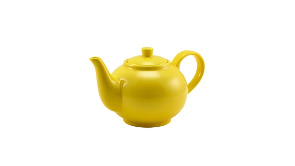 Genware Porcelain Yellow Teapot 45cl/ 15.75oz